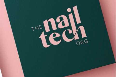 Pink and green brand identity for Nail Tech organisation