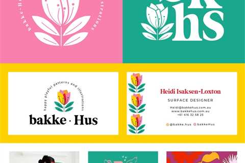 Floral Logo Design, Modern Brand Design, Bright Colors Fun Branding, Simple Clean Tulip Logo